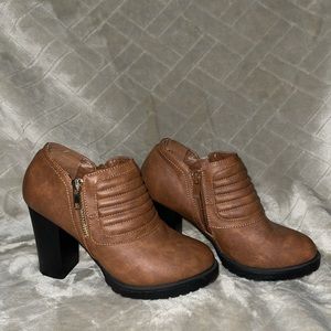 Brown 3 1/2 inch booties
